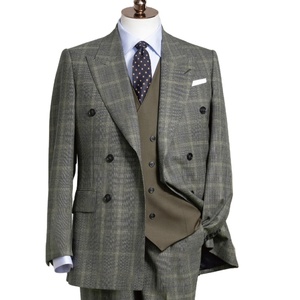 Costume homme <span class=keywords><strong>3</strong></span> pièces à double boutonnage et revers en pointe, nouvelle <span class=keywords><strong>saison</strong></span>, série britannique, tissu italien, costume élégant et personnalisé pour gentleman - Product Image 1