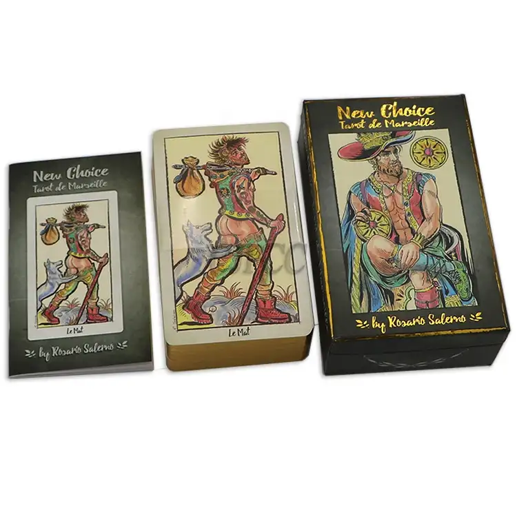 Yüksek kalite altın kenar Tarot kart Holigraphic özel Tarot ile Oracle kitap talimat