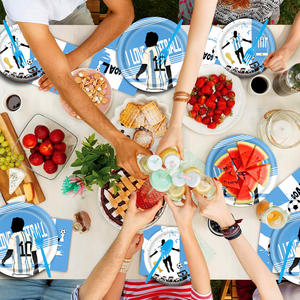 Artículos <span class=keywords><strong>de</strong></span> Fiesta para Fanáticos <span class=keywords><strong>de</strong></span> <span class=keywords><strong>Messi</strong></span>: Pancarta, Bandera, Vajilla, Bandeja <span class=keywords><strong>de</strong></span> Papel, Vasos, Servilletas, Globos, Adornos para Pastel, Azul, Blanco y Dorado - Product Image 6