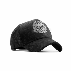 Cappellino da Baseball a 5 Pannelli XJunior H Sad Boyz Collaborativo - Scritta con Strass e Motivo in Rilievo su Tutta la Superficie Edizione Limitata - Product Image 4
