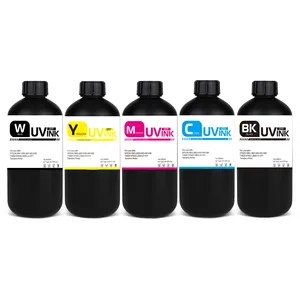 FCOLOR Buena adherencia Curado rápido LED Tinta UV curable para Epson Cabezal de impresión Bomba de agua Impresoras de inyección de tinta proporcionadas Automático Multicolor