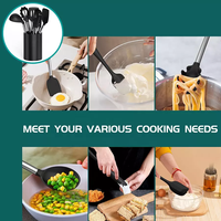 TOALLWIN – Ensemble d'ustensiles de cuisine tendance en acier inoxydable et silicone