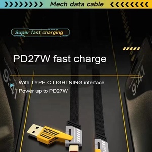 <span class=keywords><strong>C</strong></span>âble de données tressé 4-en-1 pour téléphone portable, PD 27W 5A, nouvelle ligne de charge ultra-rapide <span class=keywords><strong>2</strong></span>-en-1 120W Type-<span class=keywords><strong>C</strong></span> vers <span class=keywords><strong>C</strong></span> pour Huawei Xiaomi - Product Image 2