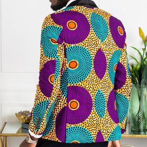 Custom <strong>African</strong> <strong>Tailored</strong> Fit Coat Shawl Collar <strong>African</strong> Blazer Ankara Print Attire Jacket for Men - Product Image 3