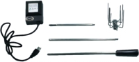 Kit de barbecue électrique en acier inoxydable portable rôtissoire gril four à poulet fourchette comprend des accessoires de barbecue au charbon de bois fabriqués à la machine