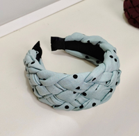Frühlings-Neuheit: Breites Retro-Haarband mit geflochtenem Design, Hanf-Imitat, atmungsaktiv, leicht, zum Valentinstag, zum Haarewaschen