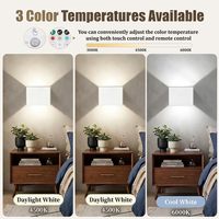 Lot de 2 appliques murales LED intérieures à détecteur de mouvement, design moderne, 3 couleurs, intensité réglable, rechargeables, à coller au mur