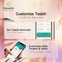 Bague connectée Zikr Equantu à dégagement rapide, contrôlable par application, pour un changement facile sans outils, en plastique, pour musulmans/islamiques