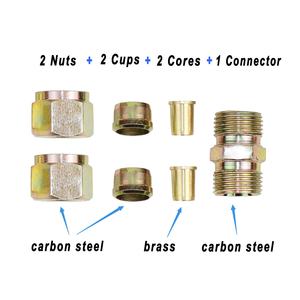Kit de montage à compression en laiton de 7 pièces embouts de tuyau de frein <span class=keywords><strong>hydraulique</strong></span> et connecteurs d'<span class=keywords><strong>olive</strong></span> pour la réparation automatique/camion - Product Image 3