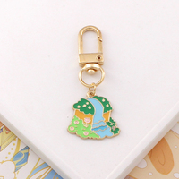 Porte-clés en alliage métallique coloré motif dinosaure de dessin animé, lune, maison, bus, nuage, montagne, rivière, bijou de mode pour les fêtes du Nouvel An, cadeau