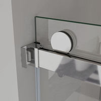 Porte de douche coulissante double en verre trempé sans cadre pour salle de bain moderne