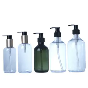 Embalagens de cosméticos 200ml 300ml 400ml 500ml embalagem verde claro garrafa bomba de loção frasco de xampu de plástico líquido de lavagem da mão