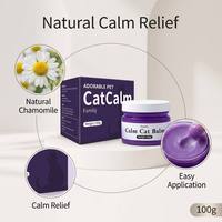 Baume apaisant pour chat à la camomille avec logo personnalisé, 100g, en pot ouvert, diffuseur d'arômes passif, soulagement de l'anxiété, parfum félin