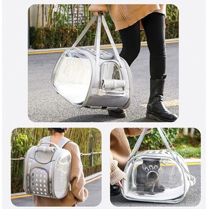 Baolujie Pet Carrier Transparent <b>Backpack</b> <b>Large</b> Capacity For Cats Dog Travel Bag With Breathable Mesh Design - Product Image 4