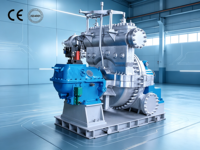 Turbine à vapeur industrielle Bowzon 8MW Série C à condensation par extraction avec unité de réduction de vitesse 25000V 60Hz, écologique, au gaz naturel