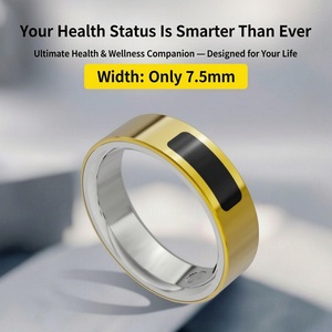 Bague connectée avec suivi <span class=keywords><strong>de</strong></span> la fréquence cardiaque, <span class=keywords><strong>de</strong></span> l'oxygène sanguin et du sommeil, IP68 5ATM, pour hommes et femmes, pour le sport quotidien et la santé. - Product Image 1