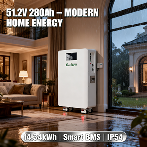 Baterai LiFePO4 51.2V 280Ah 14kWh Penyimpanan Energi Surya Rumah Tangga Terpasang di Dinding dengan Roda - Product Image 5