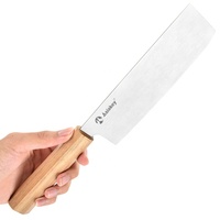 Japans roestvrijstalen 7-inch Nakiri-mes met handvat van natuurlijk massief hout, vaatwasserbestendig, ambidextrous, keukenmes voor groenten