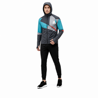 Veste de course imperméable personnalisée avec fermeture éclair, polyester fin, saison printanière, séchage rapide et coupe-vent