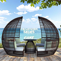 Bateau rond 3 personnes Patio banc pivotant chaise 3 places lit de jour porche balançoire extérieur chaises longues avec lit gigogne