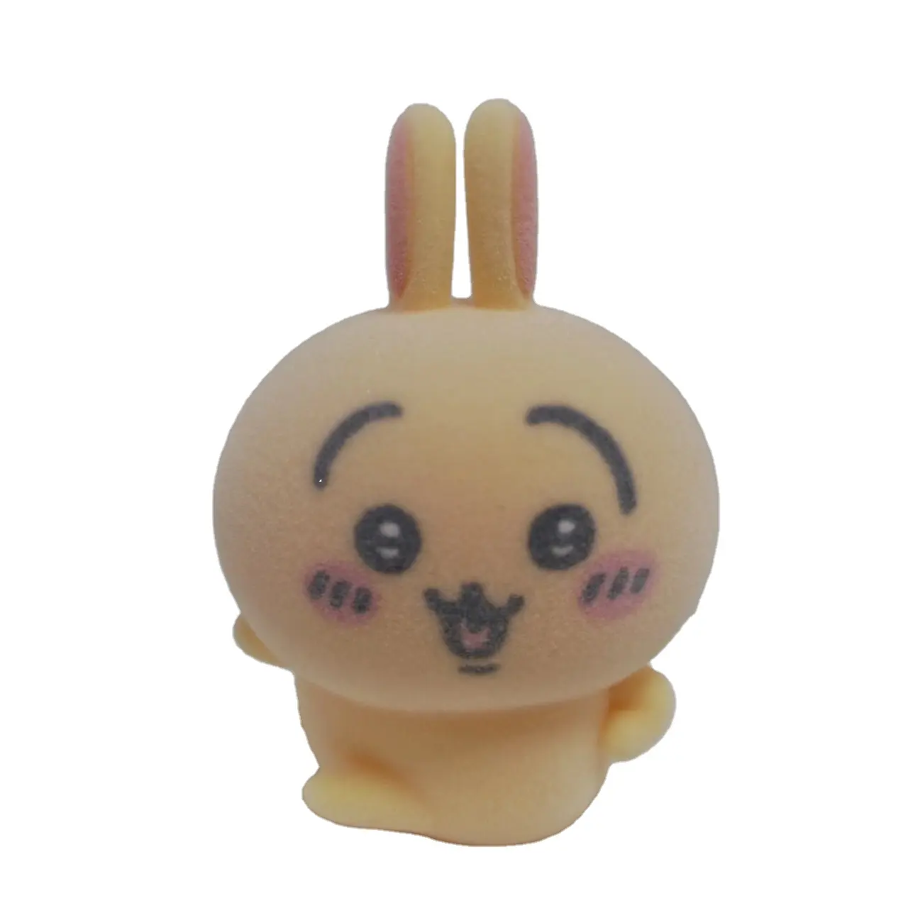 Custom High Quality Vinyl Figure Soft plush Little rabbit Cartoon Toys Action cute figures soft PVC flocking figurine