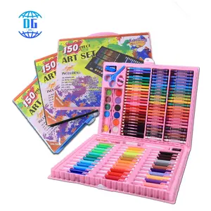DG150pc Colorful Kid's Art Set Watercolor Paint Stationery with Crayon Pastel Pencils and Drawing Pens