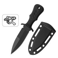 Couteau de cou mini à lame fixe EDC, lame en acier Full Tang Tanto avec étui et collier