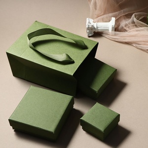 Vintage Mint Green Paper Lid Base Jewelry Packaging <b>Box</b> with Bag Ribbon Custom Necklace <b>Earrings</b> Ring Bracelet Jewelry <b>Gift</b> <b>Box</b> - Product Image 1