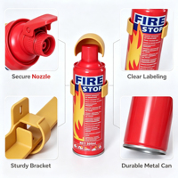 Extincteur d'incendie miniature pour voiture Fire Stop 100 ml/500 ml, spray aérosol portable pour l'extinction des incendies avec support mural