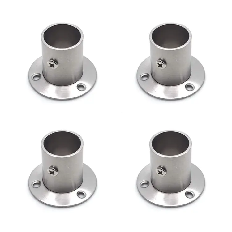 Rvs Kast Staaf Flens Houder Douche Enkele Gordijn Staaf Socket Bracket Ondersteuning Voor Pijp