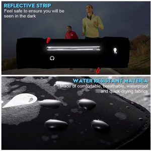 पानी की बोतल धारक फिटनेस बेल्ट बैग के साथ कमर पैक चलाने के लिए उच्च चिंतनशील समायोज्य खेल पाउच - Product Image 6