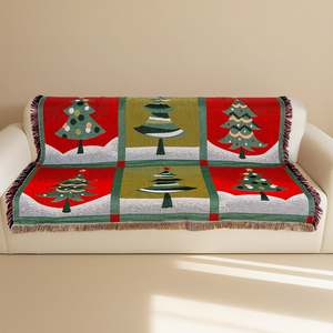 Giáng sinh hiện đại lễ hội Jacquard thêu dệt chăn ném sofa bìa và bảng vải thân thiện với da tùy chỉnh kích thước thấp moq - Product Image 4