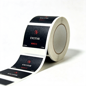 Etichette Personalizzate di Lusso per Profumi, Olografiche con Stampa a Caldo Rossa e Rilievo <span class=keywords><strong>3D</strong></span>, Adesivi per Bottiglie di Fragranze e Dentifricio - Product Image 2