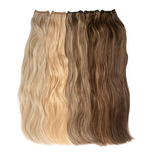 Extension di Capelli Umani Remy a Onda Naturale, Vendita Calda, Trama di Capelli Vergini da Un Solo Donatore, Allineamento Cuticolare, Doppio Spessore - Product Image 3