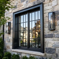 Fenêtre coulissante en aluminium avec grille de sécurité antivol et verre trempé pour habitation