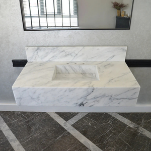 Luxury Eco- Friendly Arabescato White Calcatta Viola Marble Natural Stone <b>Bathroom</b> Washbasin - Product Image 1