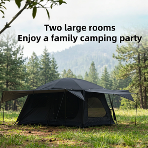 Tente pliante ultralégère d'extérieur à grand espace, double étage, pour camping familial avec protection solaire, toutes saisons, en fibre de verre - Product Image 3