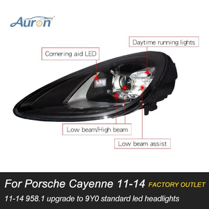 Auron ไฟหน้าชิป LED 12V 6000K 36W 6000ลูเมนใหม่สำหรับ Cayenne 2011-2014 958.1 retrofit - Product Image 2