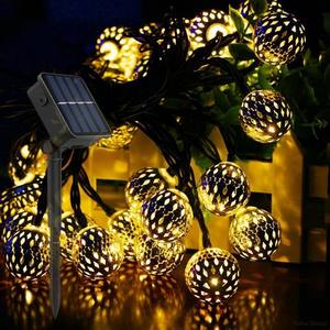 Guirlandes lumineuses LED en forme de boules marocaines pour jardin, Noël, mariage, fêtes et décorations de vacances - Product Image 2