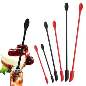 Cuisson du visage Cuisine Gâteau Soins de la peau Mini Pot cosmétique Spatule en silicone avec cuillère