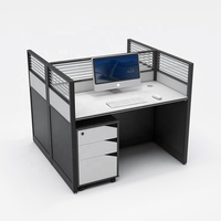 Meubles de bureau en gros d'usine, bureau d'hôpital, table de séparation de bureau, bureau d'ordinateur pour 4 personnes, personnel