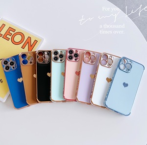 Custodia per telefono placcata di lusso per iPhone 15 Pro Max 16 14 Plus 13 16e 17 Silicone aria cuori colorati custodie protettive antiurto - Product Image 2