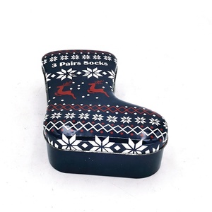 Usine directe Vente Botte ou En Forme De Chaussette De Noël En Métal de Promotion de Cadeau Étain Boîte D'emballage - Product Image 4