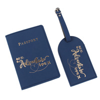 Ensemble cadeau de voyage en gros : Étiquette de bagage en cuir PU et porte-passeport personnalisé – Kit d'aventure pour hommes et femmes