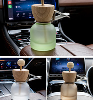 Diffuseur de parfum pour voiture en verre transparent en forme de balle givrée colorée, avec bouchon à vis, 10 ml