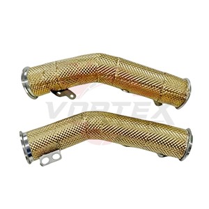 ท่อไอเสียหน้าแบบ Vortex Heat Insulated Golden Turbo สำหรับ Maserati MC20 Coupe พร้อมแผ่นกันความร้อนและช่องเซ็นเซอร์ - Product Image 3
