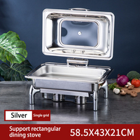 Chauffe-Plat Hydraulique Professionnel 9 Litres en Acier Inoxydable Doré pour Buffet et Traiteur