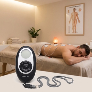 Máquina de Terapia de Pulsos TENS Portátil FAMIDOC, Estimulador <span class=keywords><strong>Muscular</strong></span> Eléctrico, Alivio del Dolor Corporal, Equipo de Masaje de <span class=keywords><strong>Fisioterapia</strong></span>, Clase II - Product Image 1