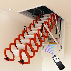 Bán Hot Nhôm Điện Kính Thiên Văn Gác Mái Thang Tự Động Kéo Xuống Cầu Thang Cho Loft - Product Image 1