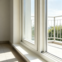 Fenêtre coulissante multi-chambres en PVC résistant à la corrosion salin pour bungalow en bord de mer, profilé épais résistant au vent